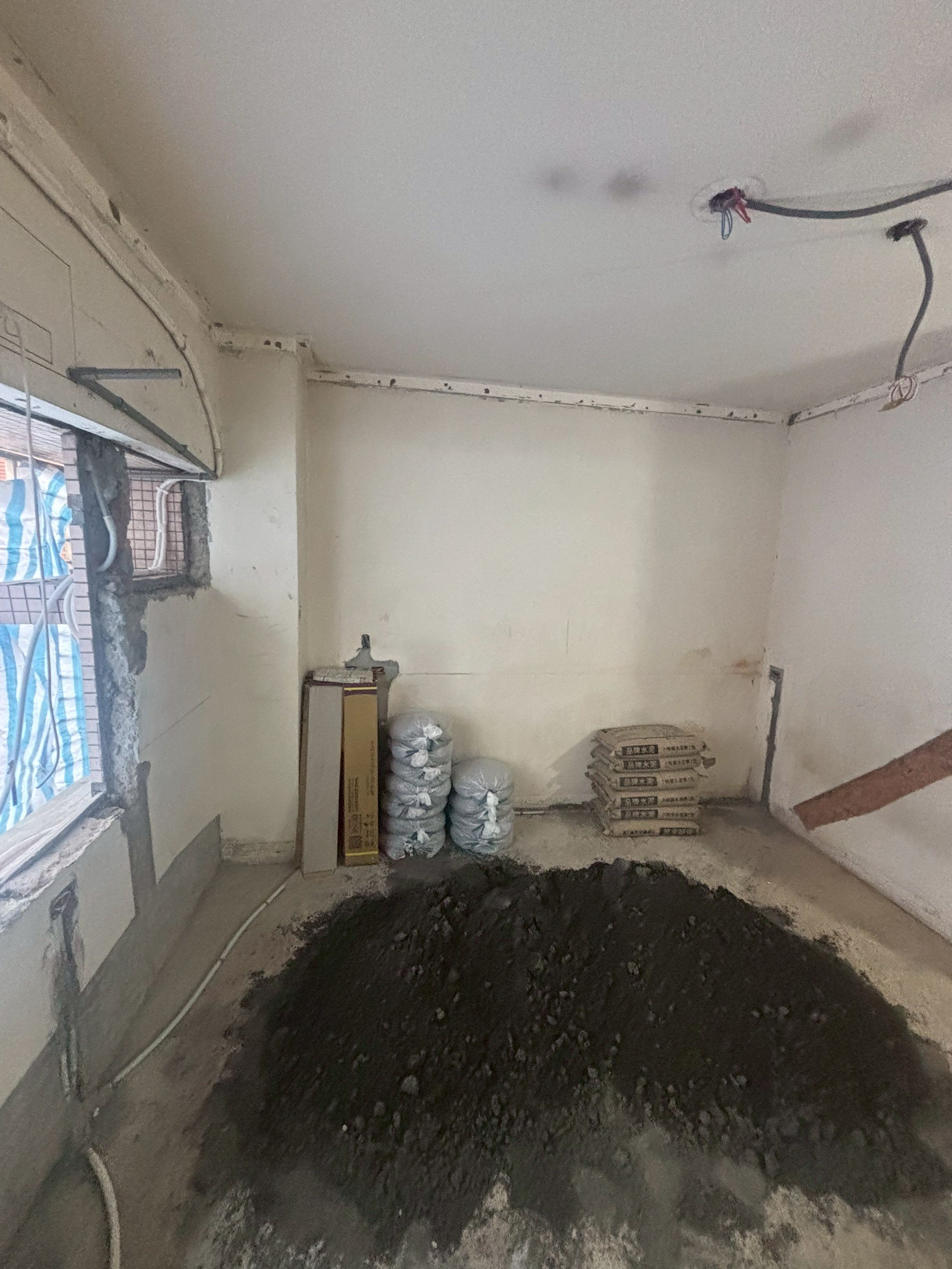 新莊幸福路泥作廚房抹牆01 施工紀錄