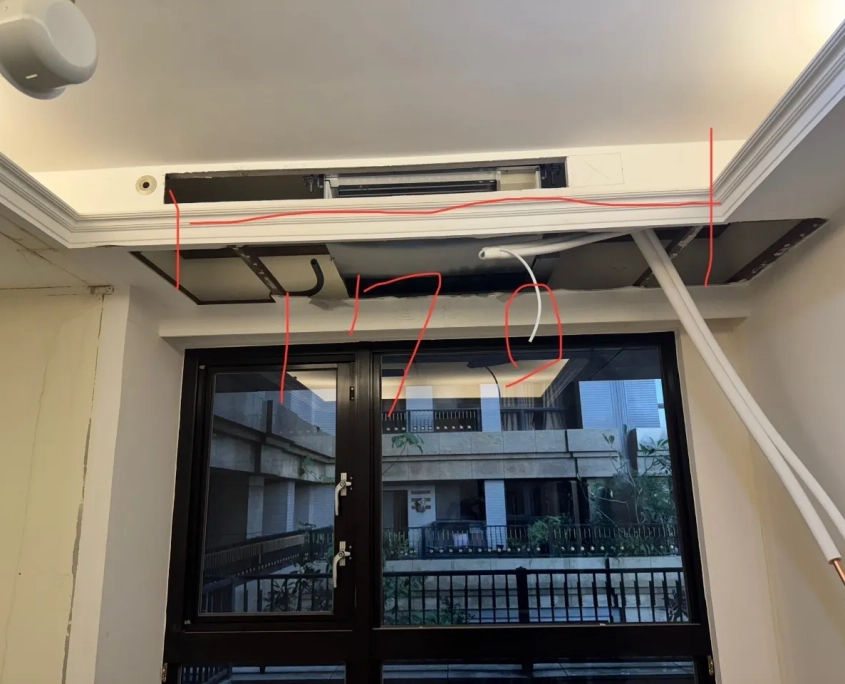 三峽學府水電與冷氣設備確認的施工現場