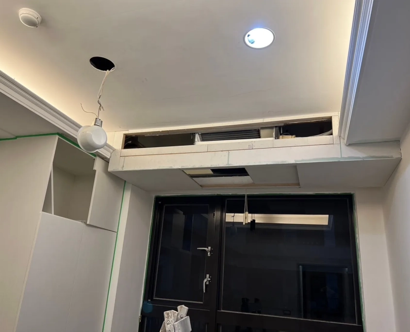 三峽學府油漆工程中的室內施工區