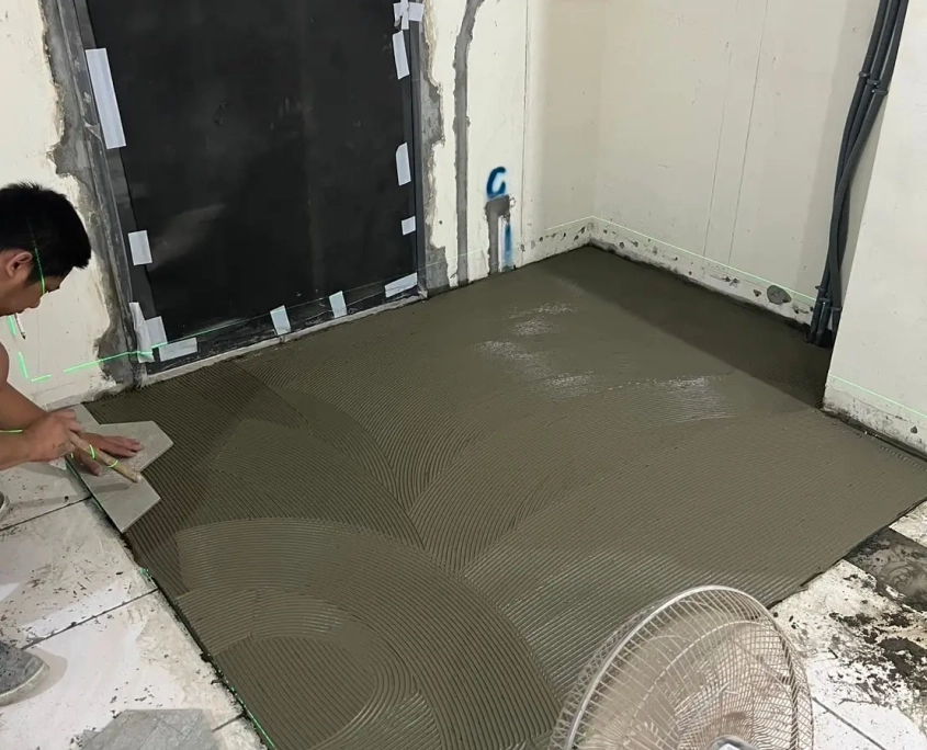 中和自強住宅翻新｜地坪找平與貼磚準備