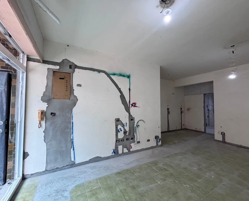文山辛亥老屋翻新 01/17 工程專員巡場紀錄:檢查現場:客廳